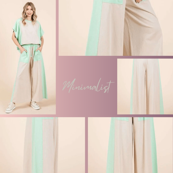 Mittoshop Color Block Wide Leg Pants — Bold & Comfy Statement