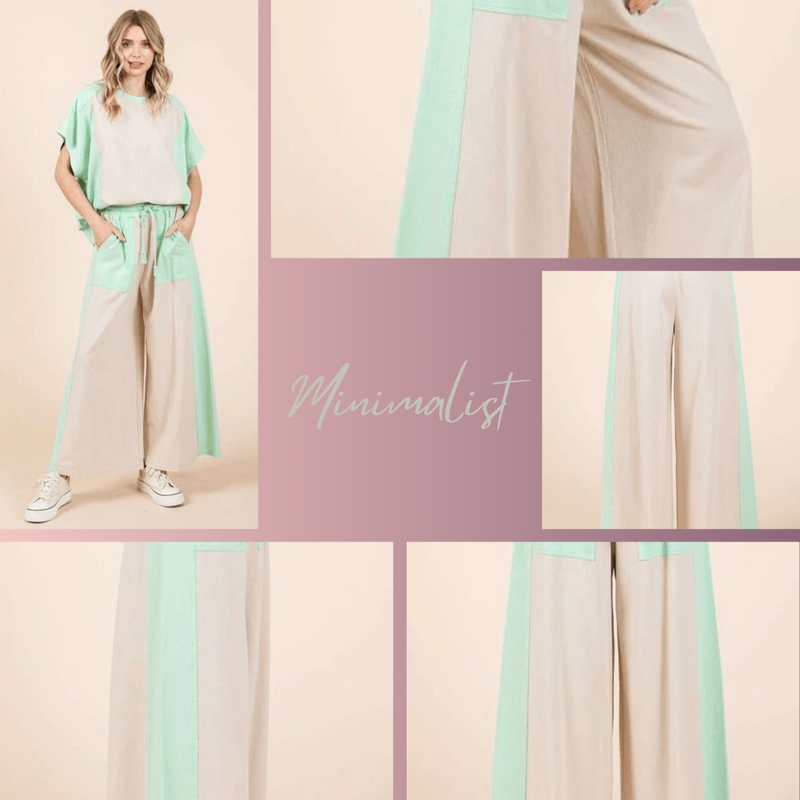 Mittoshop Color Block Wide Leg Pants — Bold & Comfy Statement