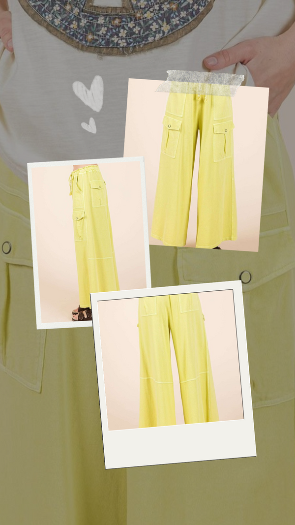 Effortless Edge: Mittoshop French Terry Cargo Wide Leg Pants You Need Now