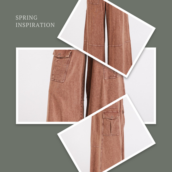 Effortless Cool: Mittoshop French Terry Cargo Wide Leg Pants