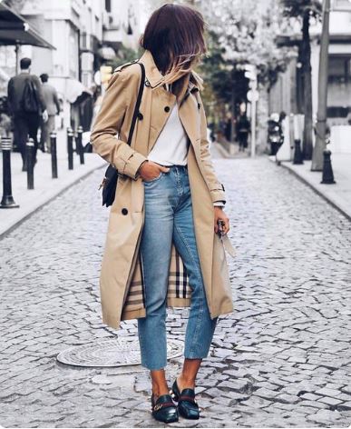 trench coat with jeans