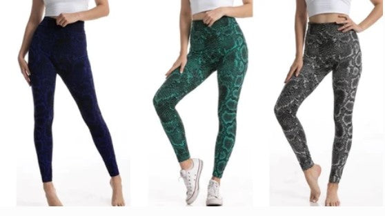 snake pattern yoga pants