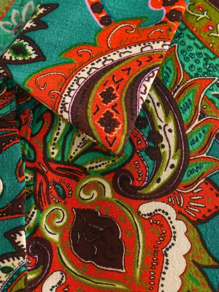 Ethnic Long Sleeve Mini Printed Single Breasted Dress