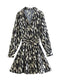 Belted Shirt Printed Mini Dress