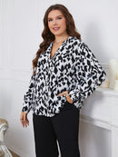Plus Size Retro Fashionable Loose Leopard Print Top