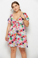 floral prin plus size dress