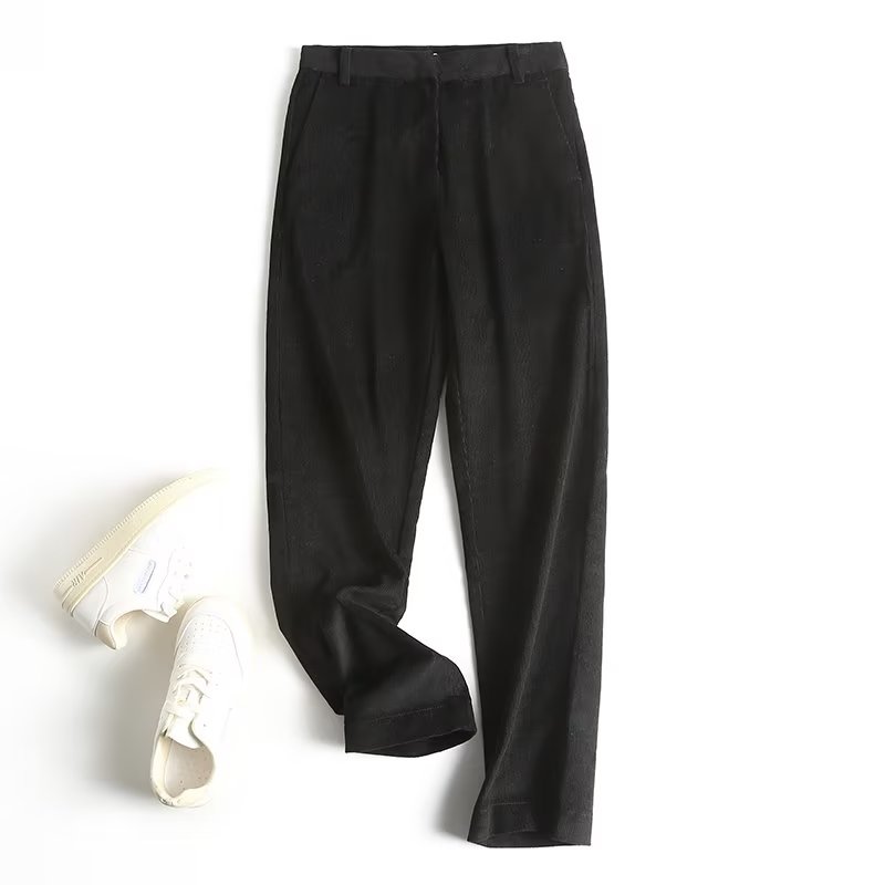Straight Fine Corduroy Trousers Cigarette Pants