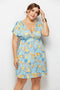 v neck printed dress