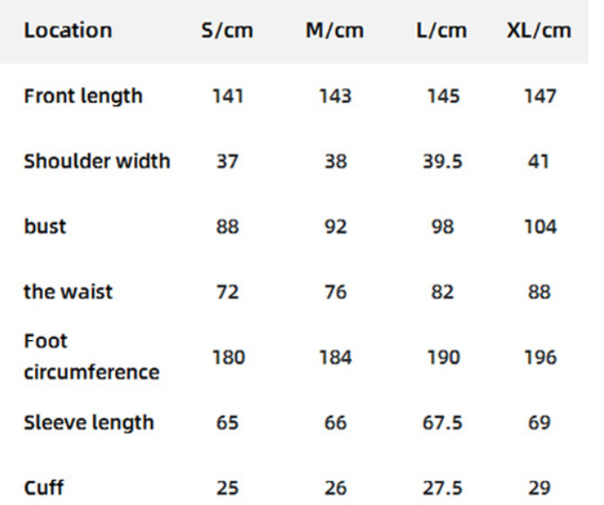 size chart for floral dress