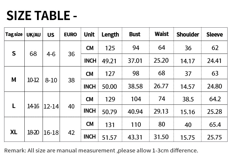 size chart for lantern sleeve floral dress