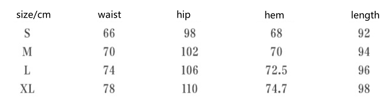 size chart for high waist work pants
