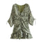 Spring Animal Print Pleated Mini Dress