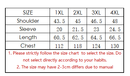size chart for plus size top