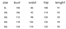 size chart for plus size dress