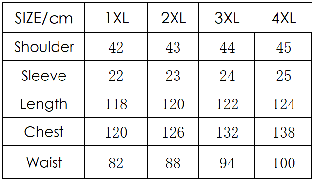 size chart for plus size floral dress