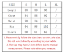 size chart for mini dress