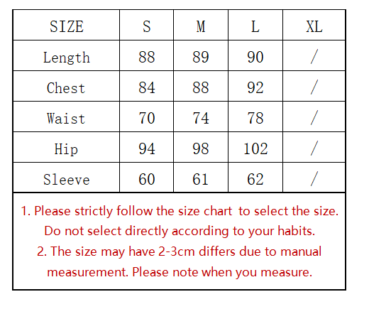 size chart for mini dress