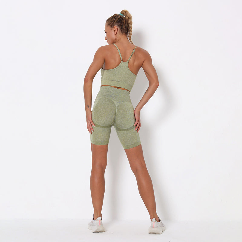 Dinazah Women Knitted Sports Bra Suit