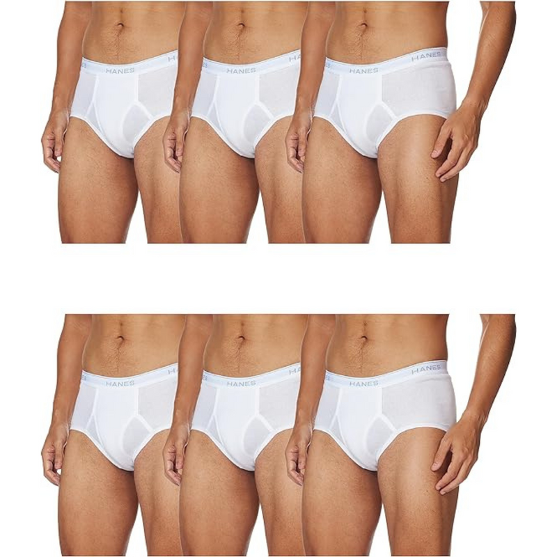 Hanes Men's 6-Pack FreshIQ Tagless Cotton Briefs White