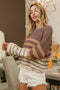 BiBi Color Block Striped Sweater | Trendy Long Sleeve Knit for Women