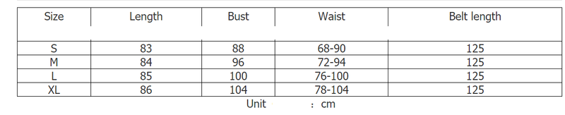 size chart for floral skirt
