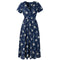 navy blue floral print dress