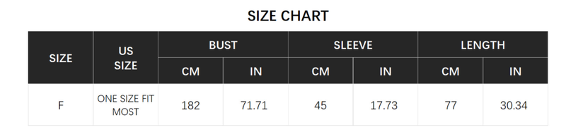 size chart for turtleneck sweater