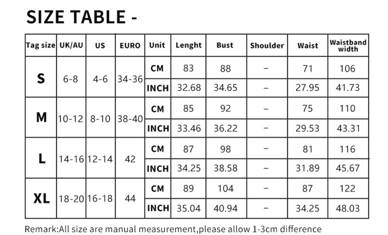 size chart for floral dress