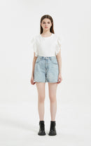 loose denim shorts