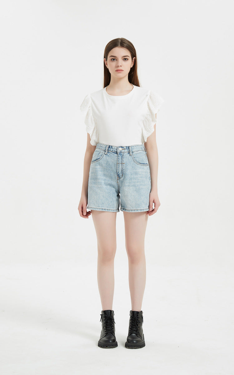 loose denim shorts