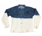 Gradient Loose Hole Jacket Denim