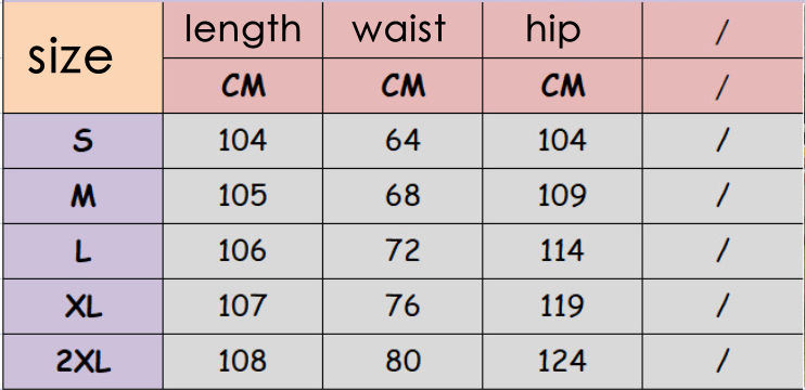 size chart for wide leg pleated pants