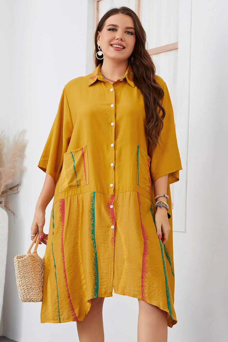 Plus Size Women Half Sleeve Dress