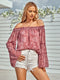 Off Shoulder Long Sleeve Chiffon Blouses for Women