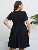 round neck slim dress