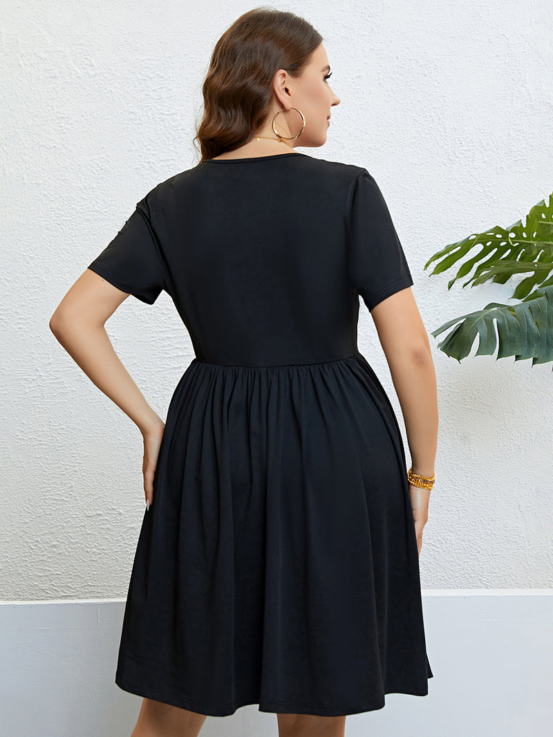 round neck slim dress