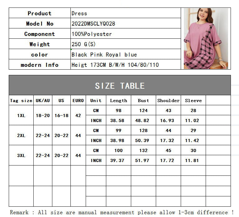 size chart for plus size dress