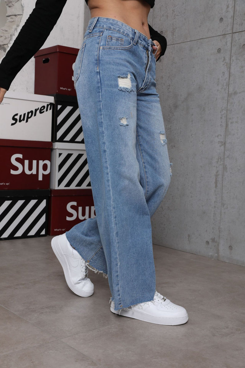 high waisted wide leg jeans