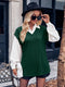 Casual Solid Color False Two-Piece Slim Top