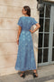 V neck High Waist Tied Long Dress