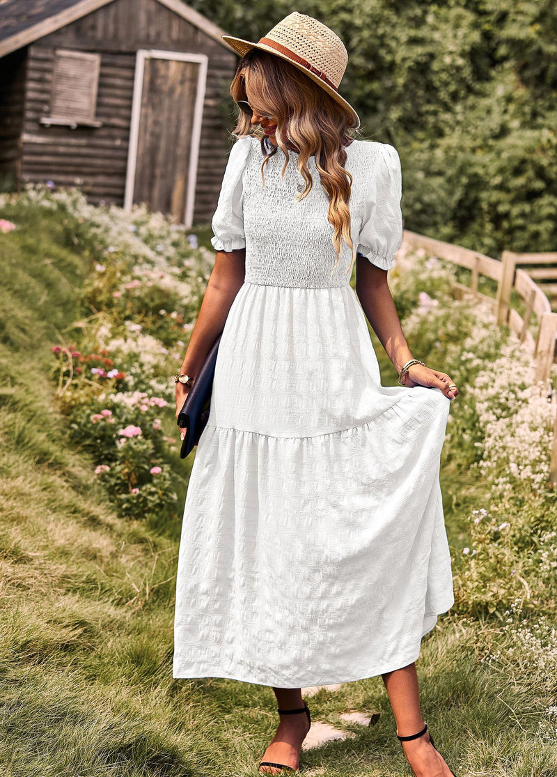 crew neck floral dress