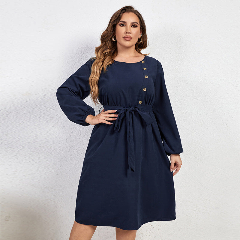 plus size crew neck dress
