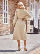 Elegant Long Sleeve Shirred dress