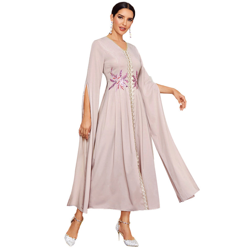 a line embroidered dress 