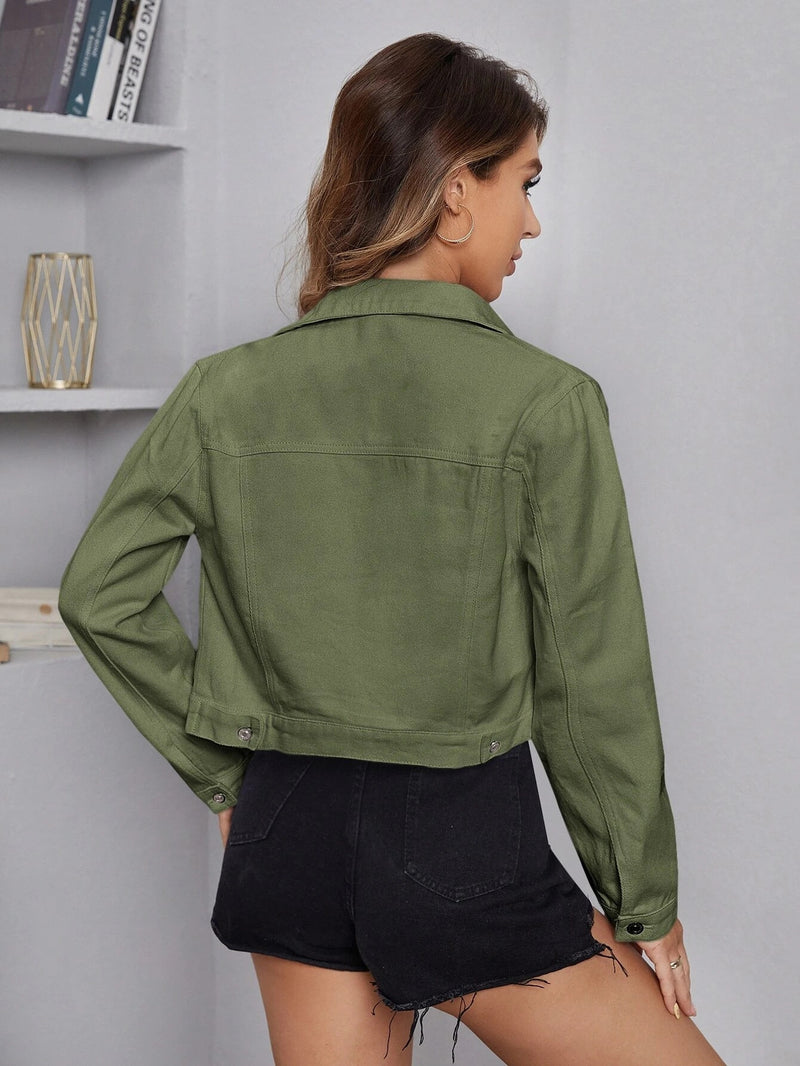 WOmens Casual Short Denim Jacket