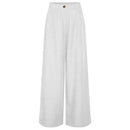 wide leg trousers white color