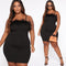 Suspender Feather Plus Size Dress