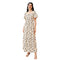 The Floral V-Neck Maxi Dress with Zipper and Short Sleeve