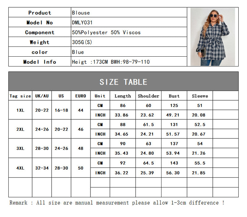 size chart for shirt top