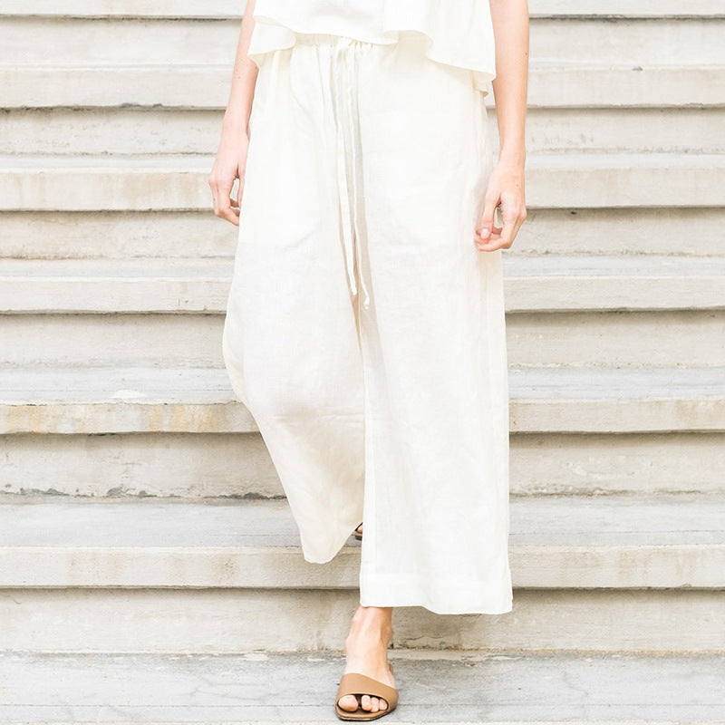 white cropped and capri pants